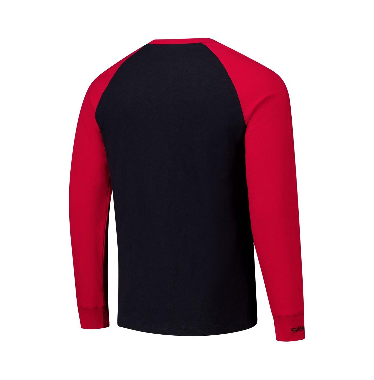Мужская футболка Mitchell & Ness Mitchell Ness Black, Red Chicago Blackhawks Legendary Slub Raglan Long Sleeve — фото 3