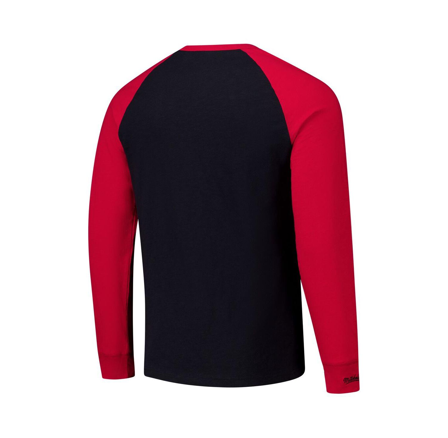 Mitchell Ness Men's Black, Red Chicago Blackhawks Legendary Slub Raglan Long Sleeve T-Shirt