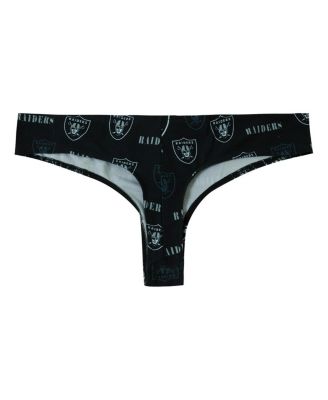 Women's Black Las Vegas Raiders Mosaic All Over Print Thong