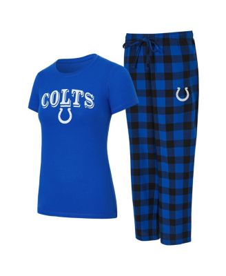 Concepts Sport - Women's&nbsp;Royal, Black Indianapolis Colts Avondale T-Shirt Pants Flannel PJ Set