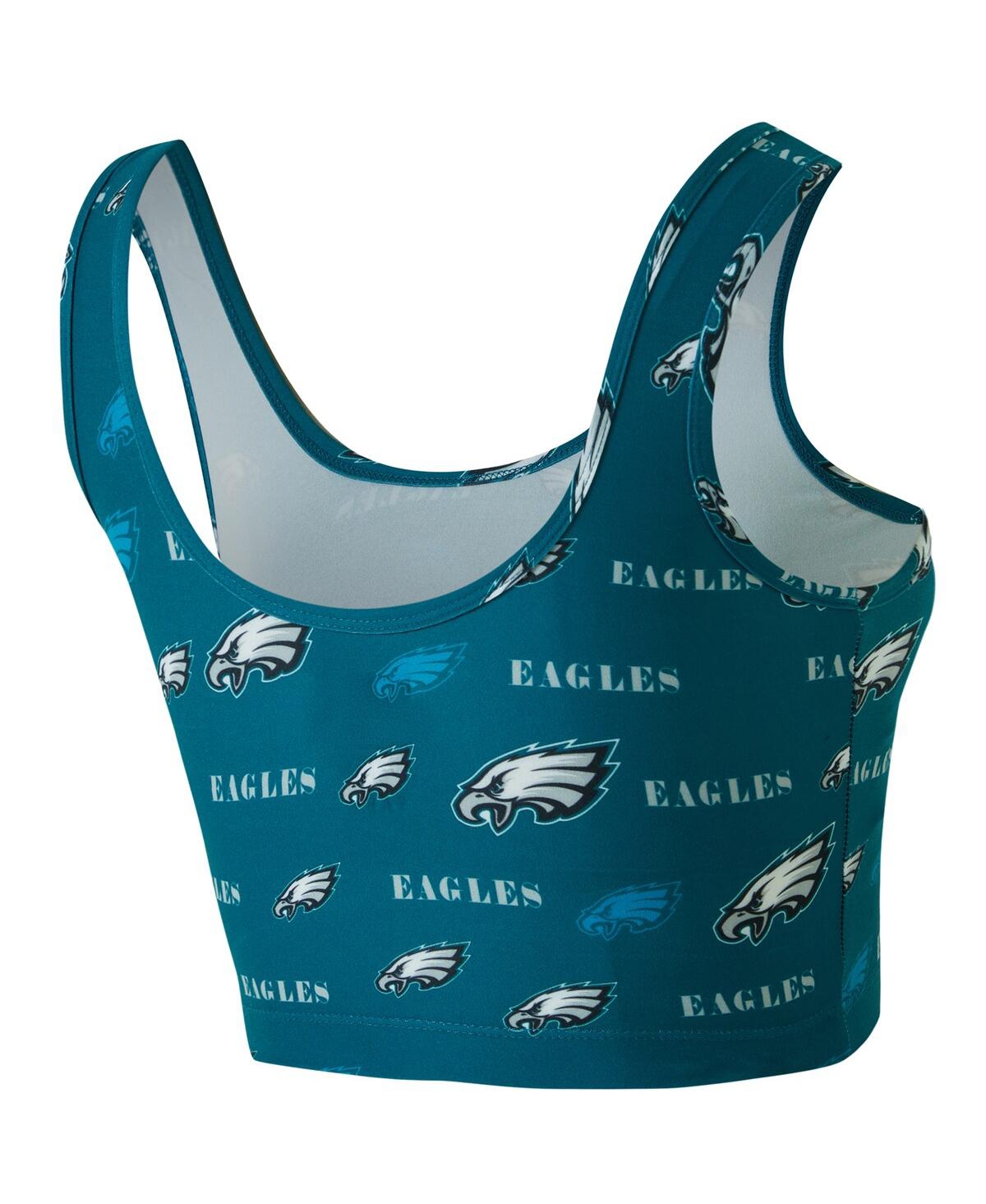 Concepts Sport Women's Midnight Green Philadelphia Eagles Mosaic Allover Print Bralette In Blue