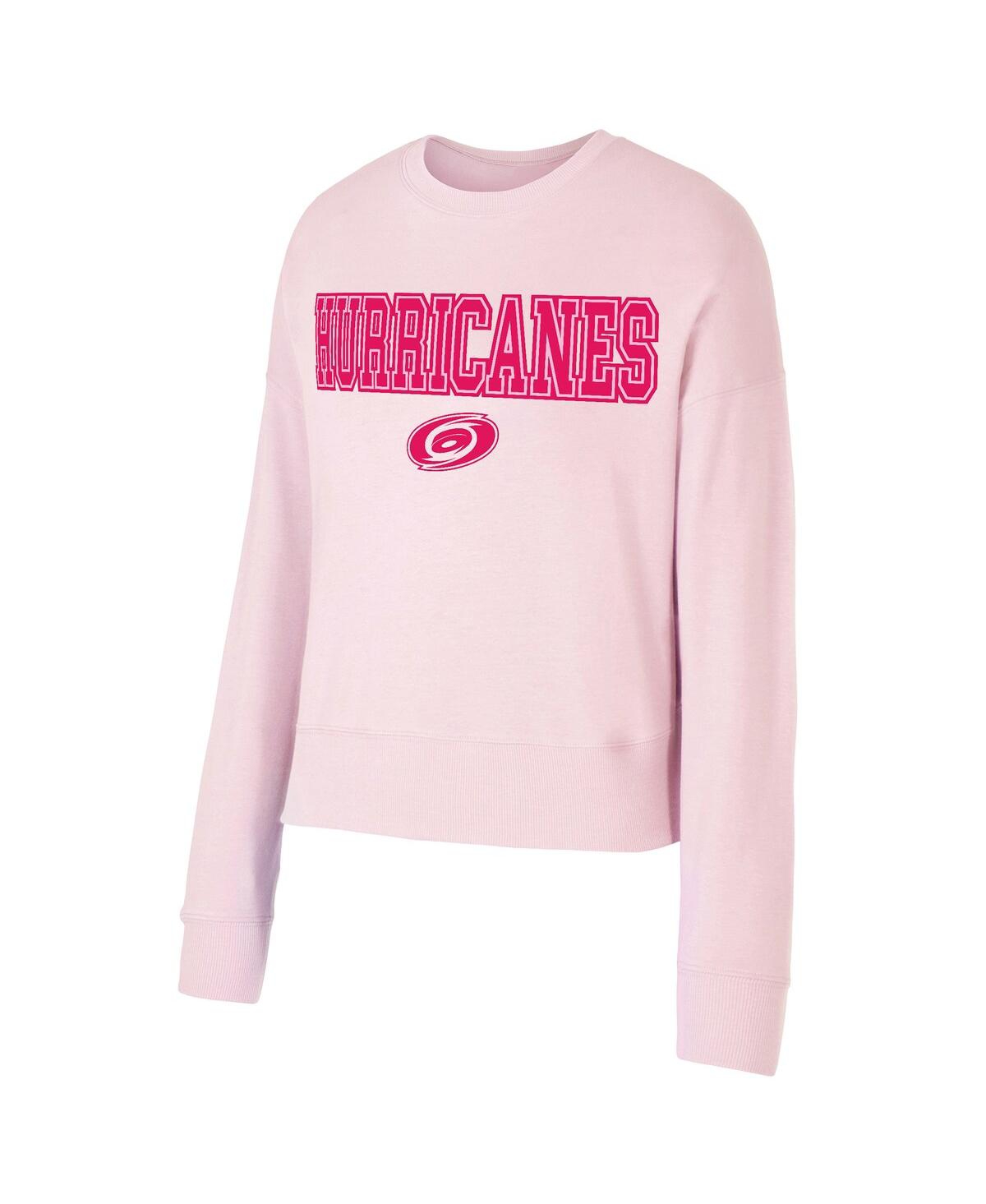 Concepts Sport Women's Pink Carolina Hurricanes Tonal Pullover Sweatshirt In Pink