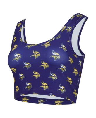 Women's Purple Minnesota Vikings Record Allover Print Bralette