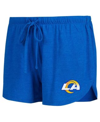 Women's Royal/Gold Los Angeles Rams Raglan Long Sleeve Top Shorts Lounge Set