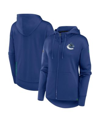 Fanatics - Women's Blue Vancouver Canucks Authentic Pro Scuba Full-Zip Hoodie