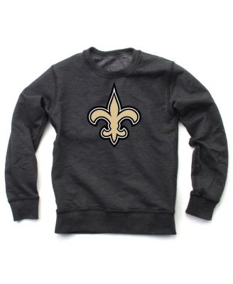 Wes Willy Big Boys and Girls Black New Orleans Saints Reversible Fleece Pullover Sweatshirt