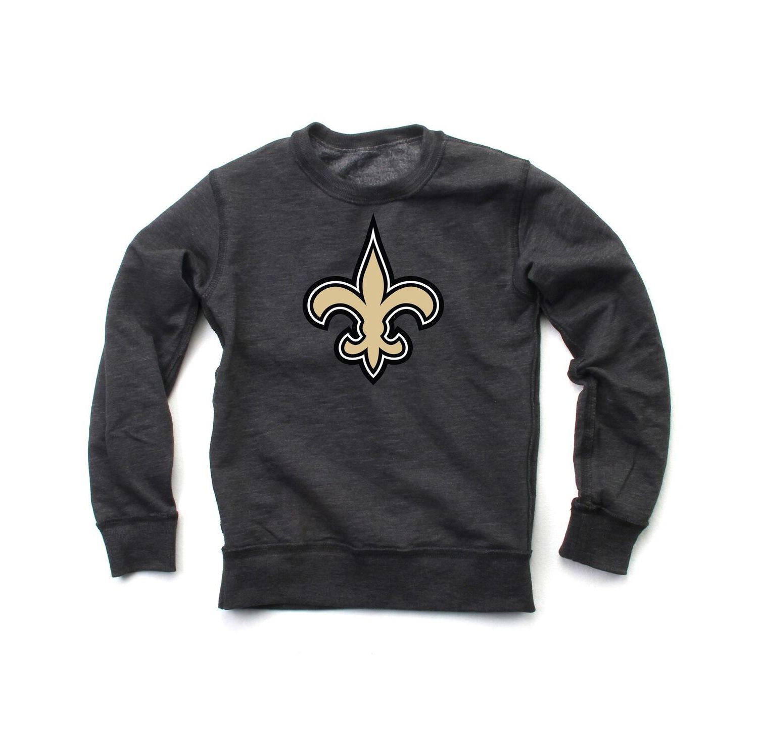 Wes Willy Big Boys and Girls Black New Orleans Saints Reversible Fleece Pullover Sweatshirt
