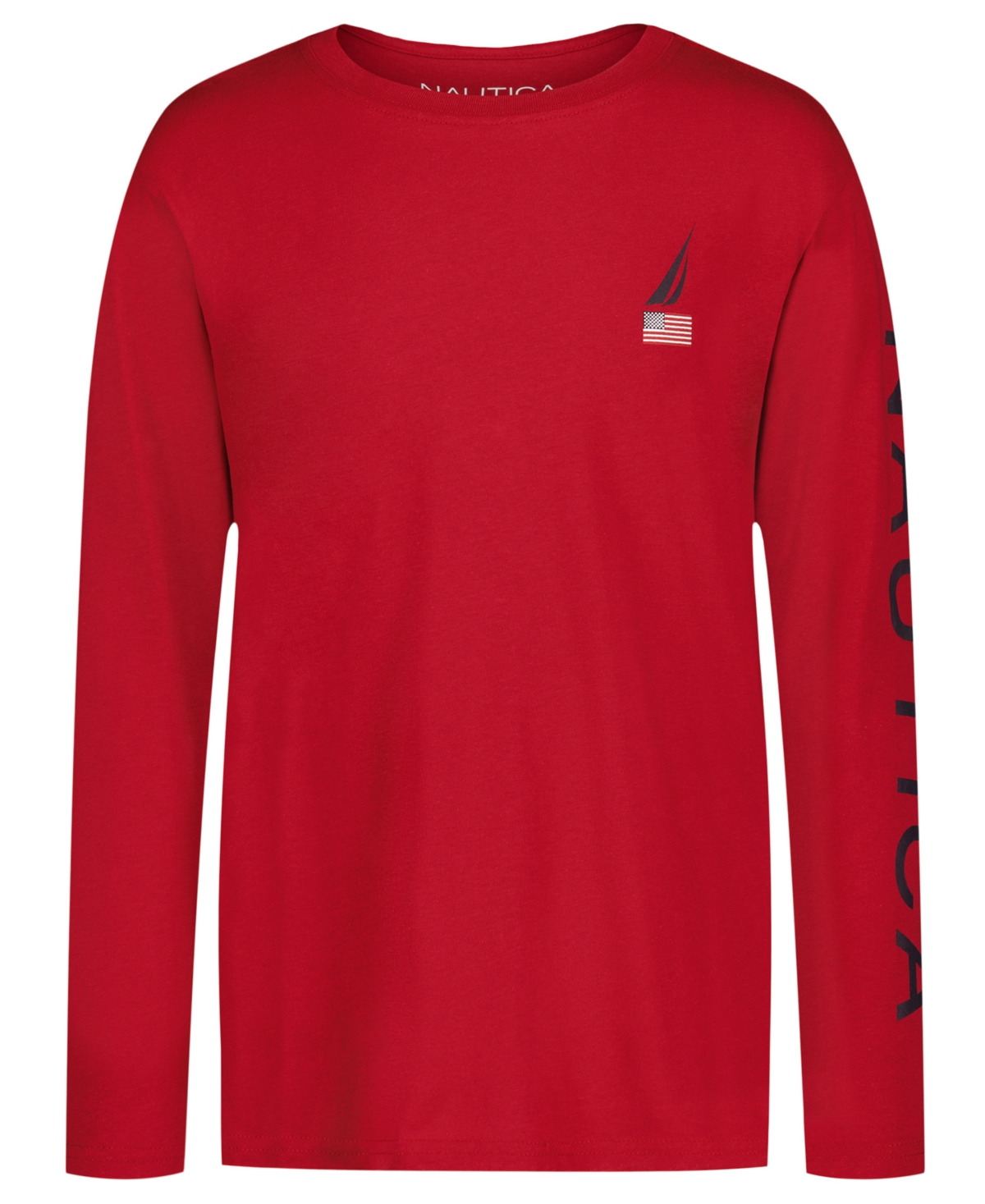 Nautica Boys 2t-7 Usa J-class Printed Long Sleeve T-shirt In Red