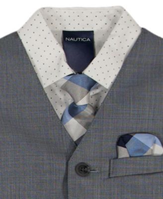 Boys' 2T-7 Deco Sharkskin Vest, Shirt, Tie and Pants, 4-Piece Set