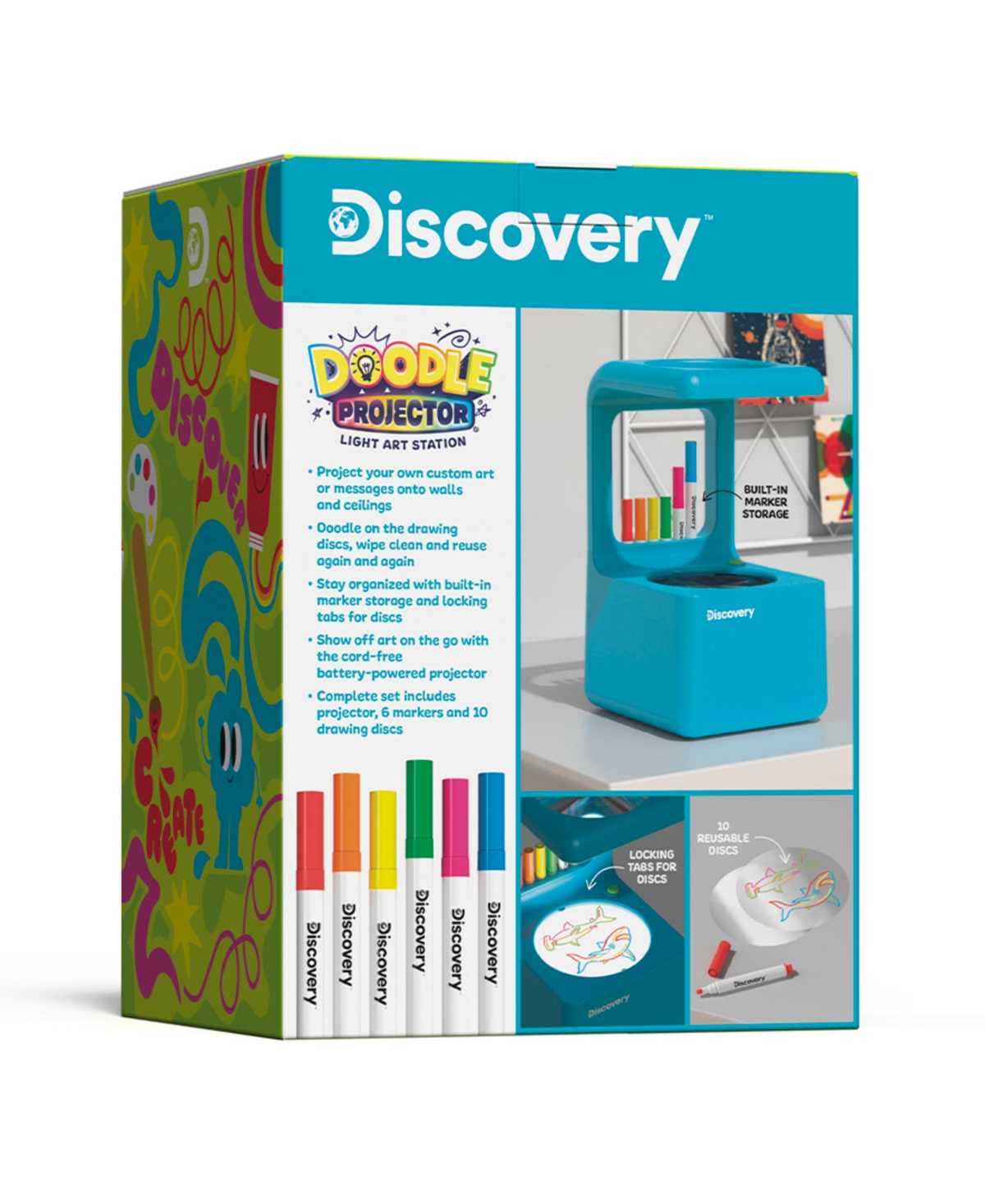 Discovery Doodle Projector Light Art Station 17 Piece In Multi