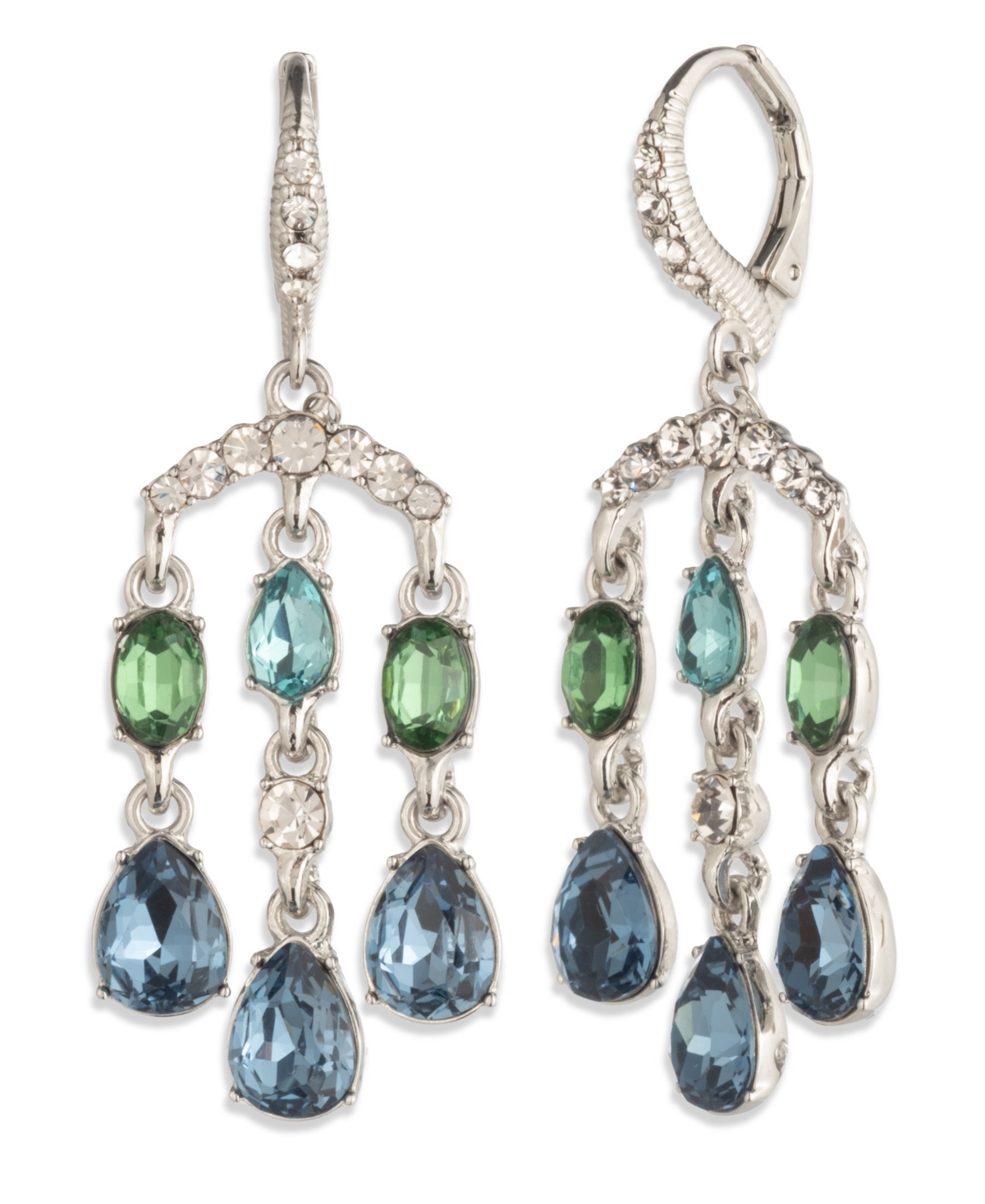 Givenchy Glass Stone Chandelier Earrings In Yellow