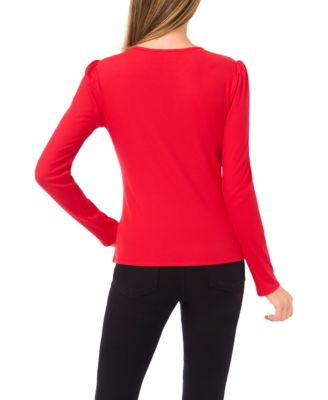 Women's Long Sleeve Front Keyhole Top