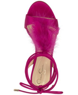 Women's Jenzin Feather Lace-Up Stiletto Dress Sandals