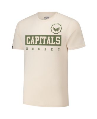 Men's TJ Oshie Khaki Washington Capitals 2024 NHL Military Appreciation Richmond Delta Player Name Number T-Shirt