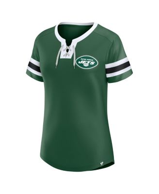 Women's&nbsp;Green New York Jets Lace-Up Bling T-Shirt