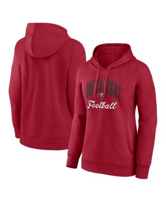 Fanatics - Women's Red Tampa Bay Buccaneers Team Logo Victory Script Pullover Hoodie