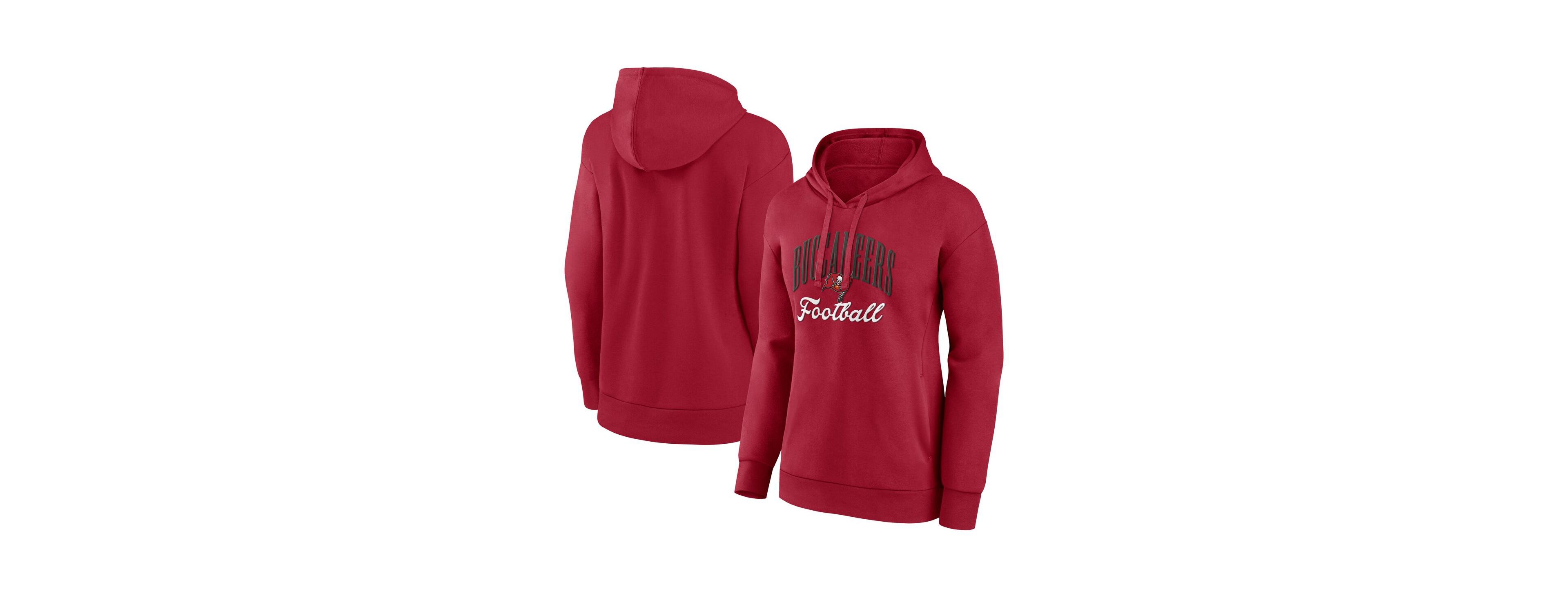 Fanatics Women's Red Tampa Bay Buccaneers Team Logo Victory Script Pullover Hoodie