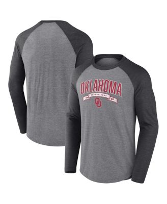 Fanatics - Men's Gray Oklahoma Sooners Banner Year Tri-Blend Raglan Long Sleeve T-Shirt