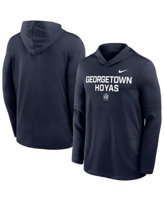 Nike - Men's Navy Georgetown Hoyas Sideline Dri-FIT Lightweight Hooded Sweatshirt