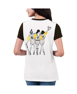 Women's White San Diego Padres Illustration Ringer T-Shirt