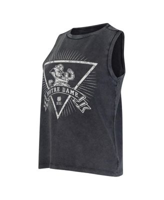 Women's Charcoal Notre Dame Fighting Irish Distressed Market French Terry Tank Top