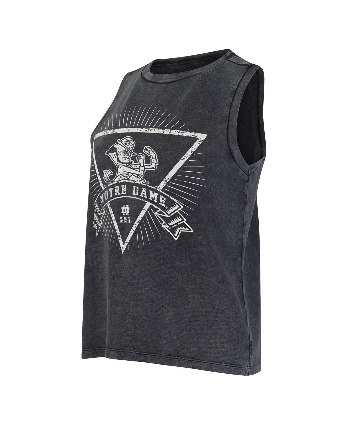 Concepts Sport Women's Charcoal Notre Dame Fighting Irish Distressed Market French Terry Tank Top In Gray