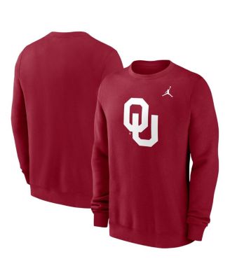 Jordan - Men's Crimson Oklahoma Sooners Primetime Fleece Pullover Sweatshirt