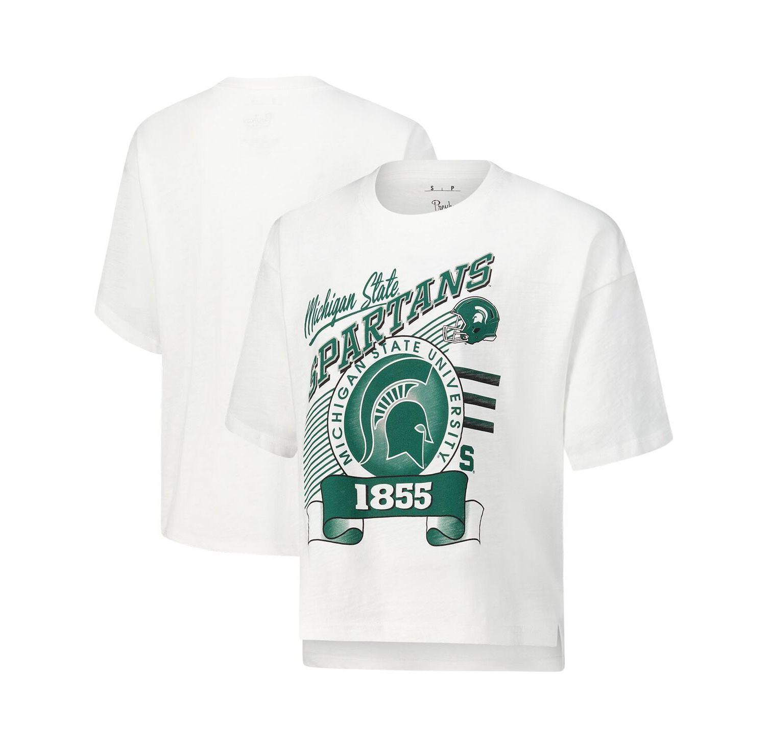Women's White Michigan State Spartans Rock Roll Slub T-Shirt