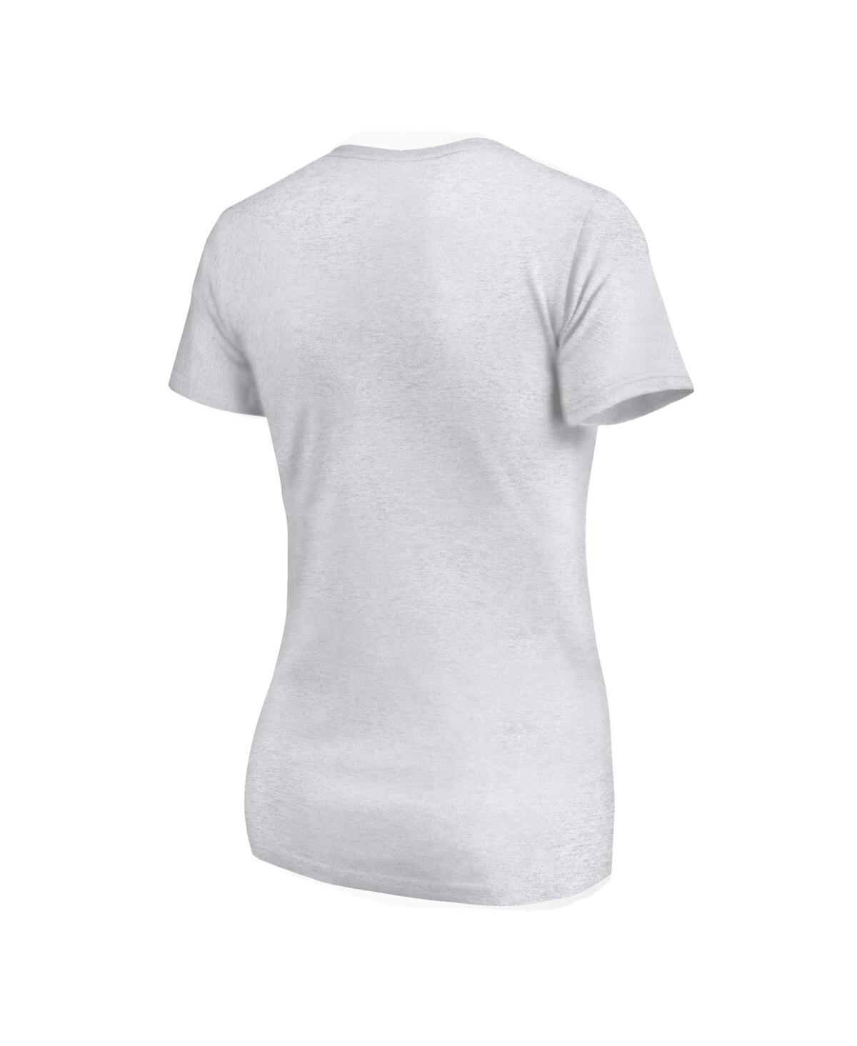 Image One Women's Heather Gray Alabama Crimson Tide Checkered Team Name Wavy Tri-blend T-shirt In White