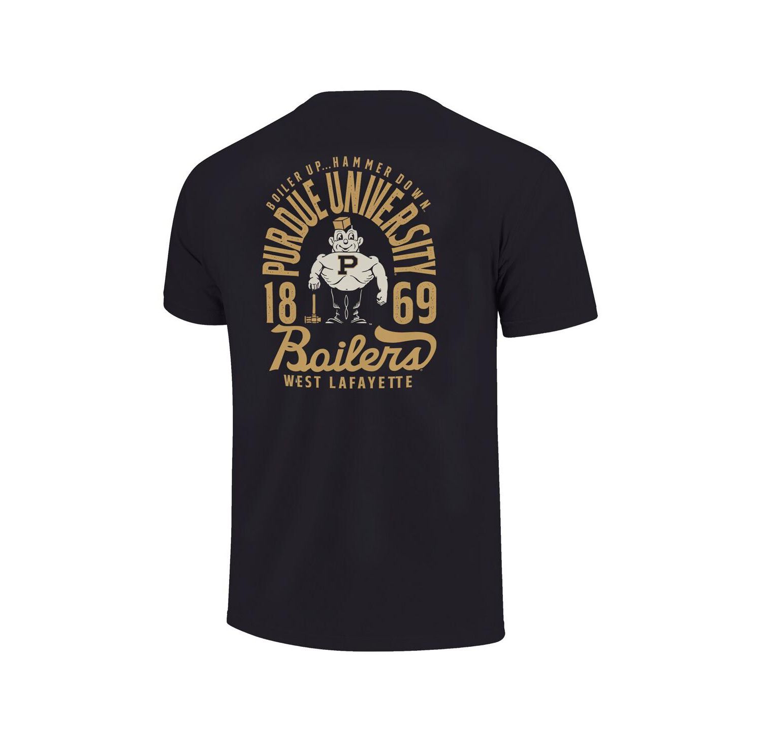 Big Boys and Girls Black Purdue Boilermakers Comfort Colors Mascot Overlay T-Shirt