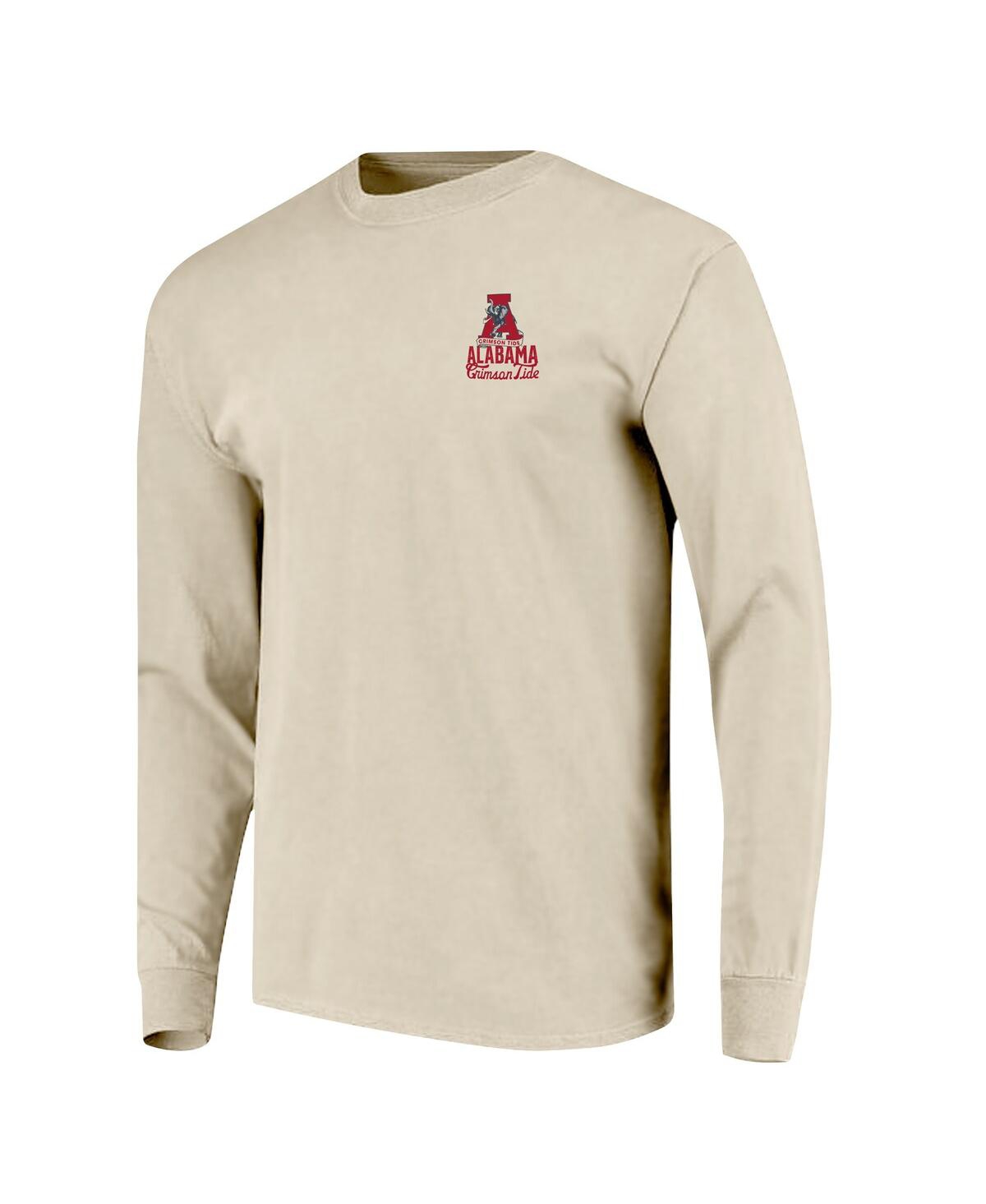 Image One Men's Natural Alabama Crimson Tide Comfort Colors Mascot Overlay Long Sleeve T-shirt In Neutral
