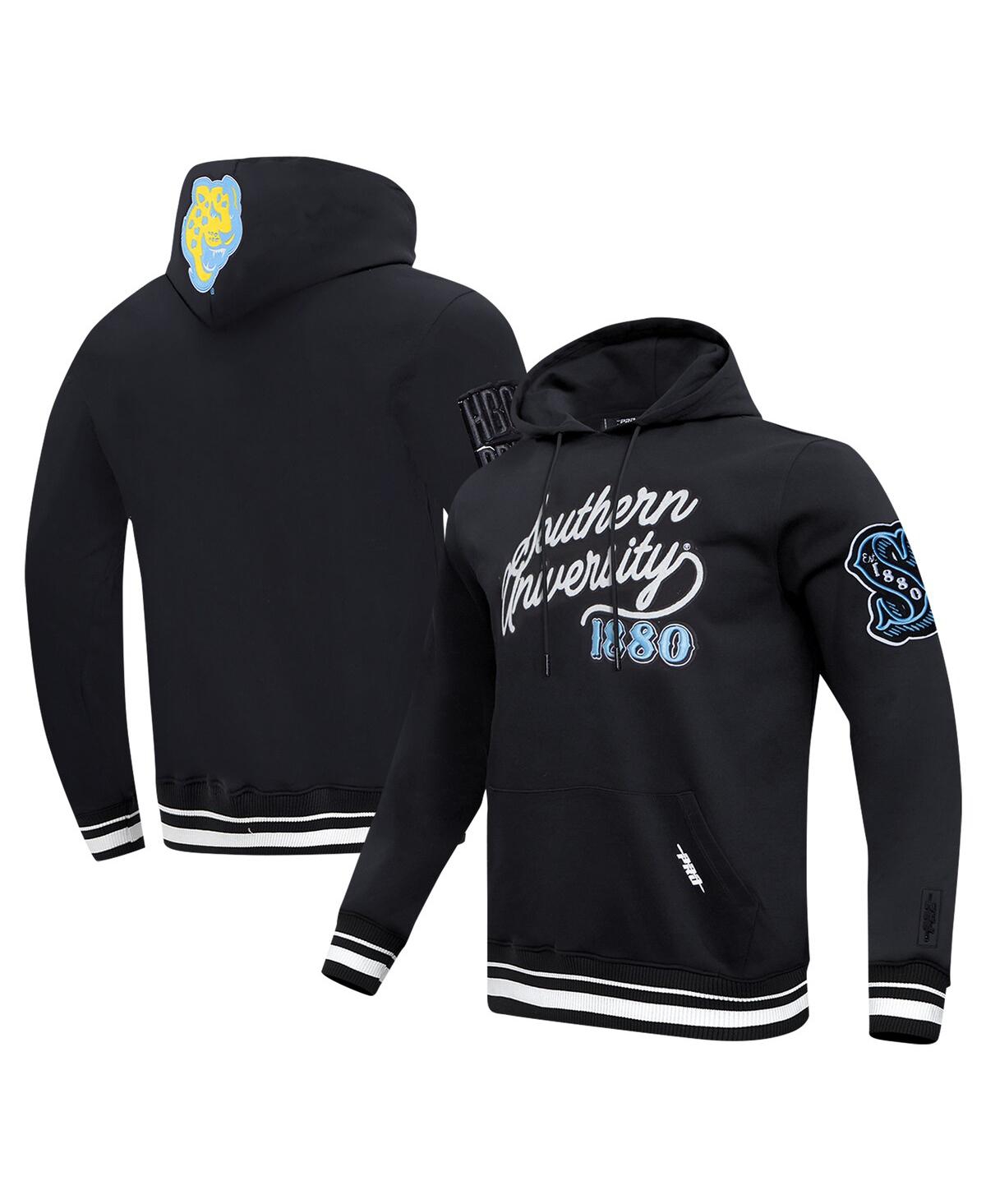 Pro Standard Men's Black Southern University Jaguars Vintage Varsity Pullover Hoodie