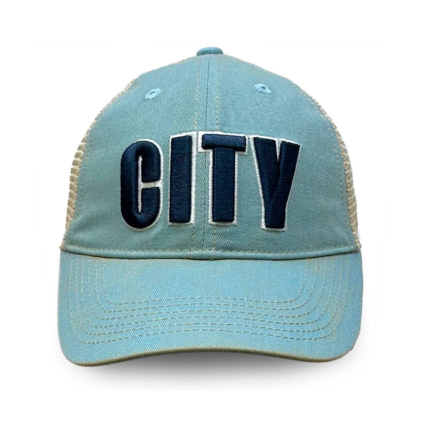 Мужская кепка 1863FC Sky Blue Manchester City Washed Trucker Adjustable Hat — фото 2