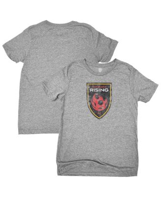 1863FC - Big Boys and Girls Heather Gray Phoenix Rising FC Color Badge T-shirt