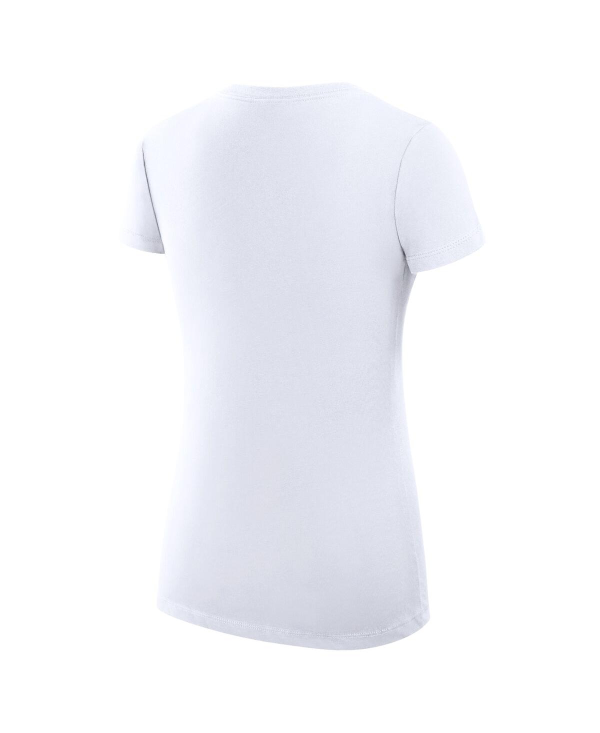 G-iii 4her By Carl Banks Women's White Milwaukee Brewers Super-slim Fit Lightweight City Graphic V-neck T-shirt In White