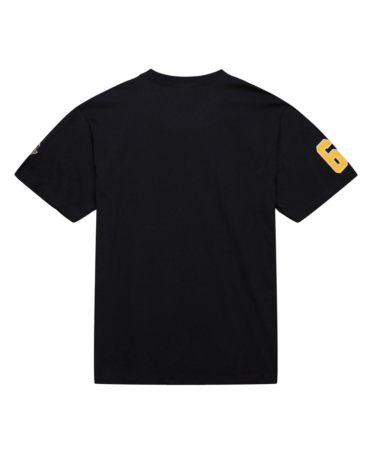 Mitchell & Ness Men's Mario Lemieux Black Pittsburgh Penguins Premium Nickname Vintage Logo T-shirt In Black