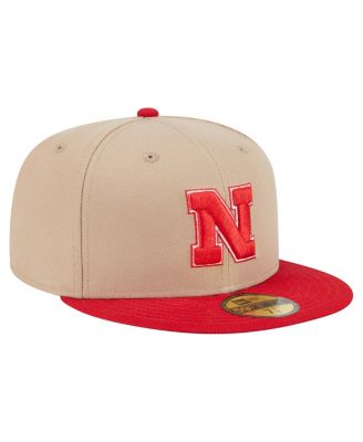 Men's Khaki Nebraska Huskers Two-Tone 59FIFTY Fitted Hat