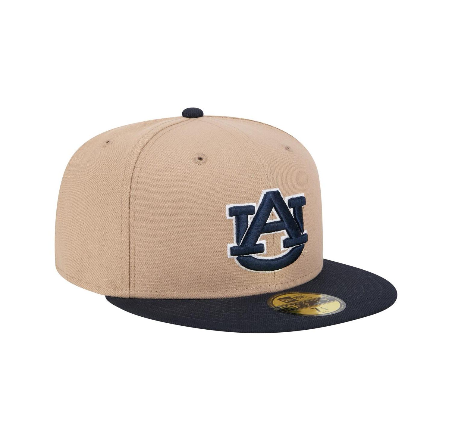 Men's Khaki Auburn Tigers Two-Tone 59FIFTY Fitted Hat