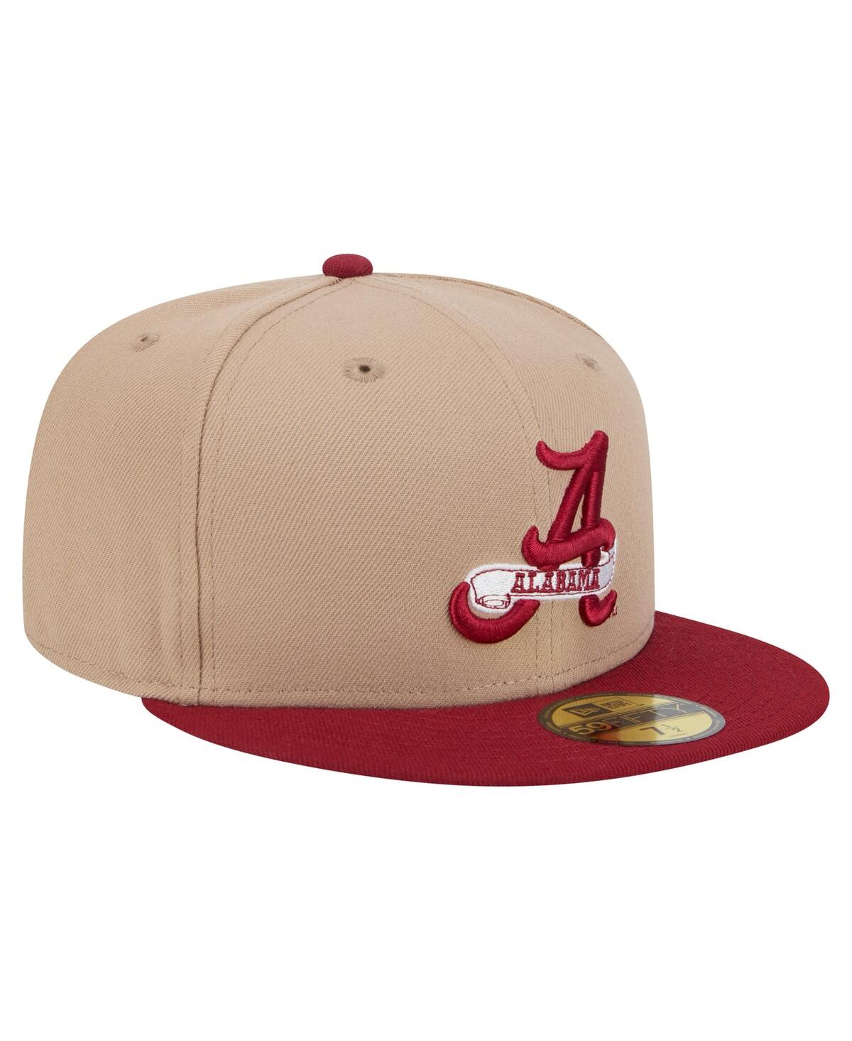 New Era Men's Khaki Alabama Crimson Tide Two-tone 59fifty Fitted Hat In Brown