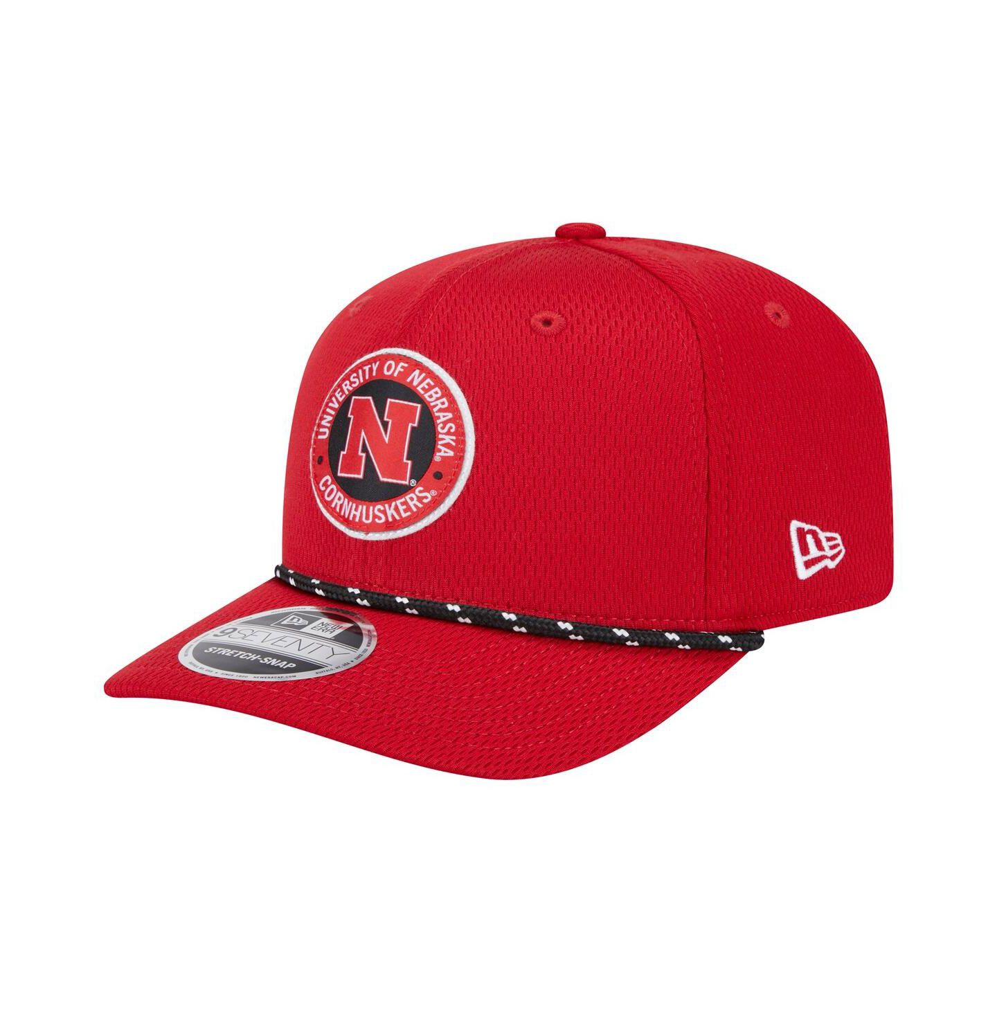 Мужской головной убор New Era Scarlet Nebraska Huskers Coolera 9SEVENTY Rope Stretch-Snap Hat — фото 3