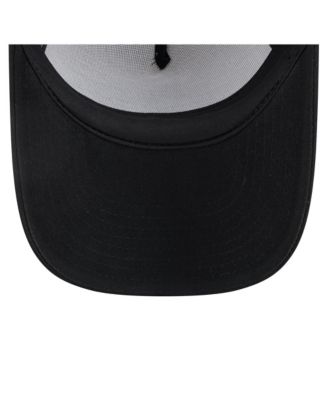 Toddler White/Black Miami Marlins Painted A-Frame 9FORTY Trucker Adjustable Hat