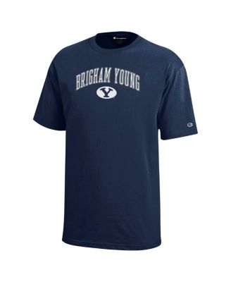 Big Boys and Girls Navy BYU Cougars Arch Over Logo T-Shirt