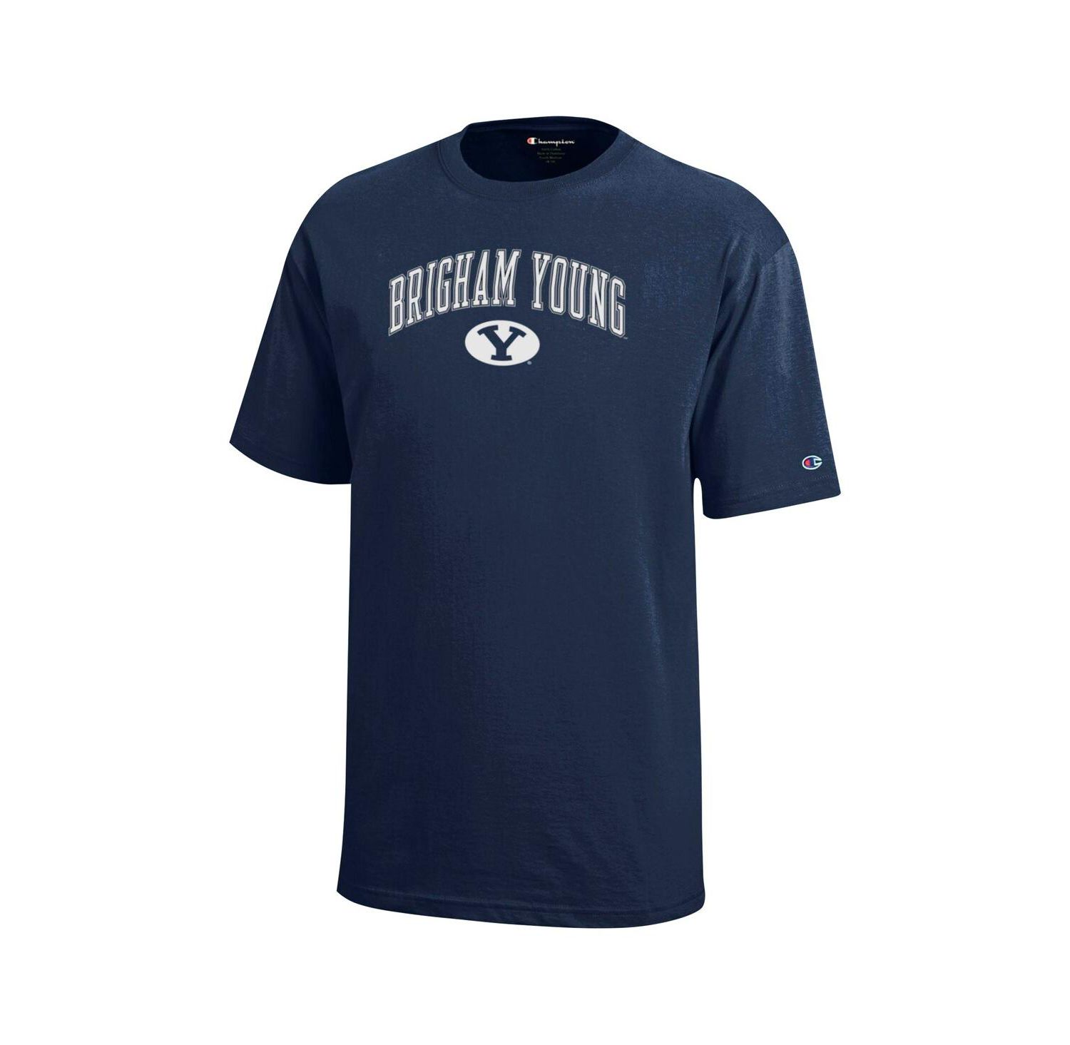Big Boys and Girls Navy BYU Cougars Arch Over Logo T-Shirt