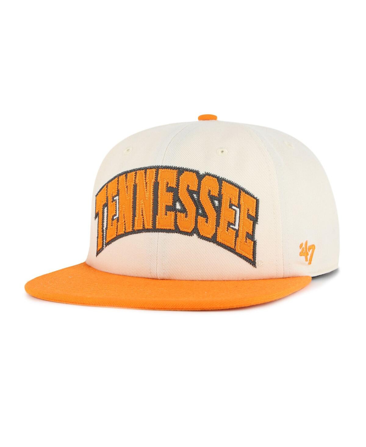 47 Brand Men's And Women's Natural Tennessee Volunteers Crossover Off Hand Captain Adjustable Hat In Yellow