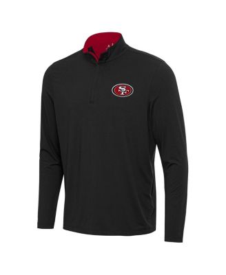 Men's Black/Scarlet San Francisco 49ers Content Quarter-Zip Pullover Sweatshirt