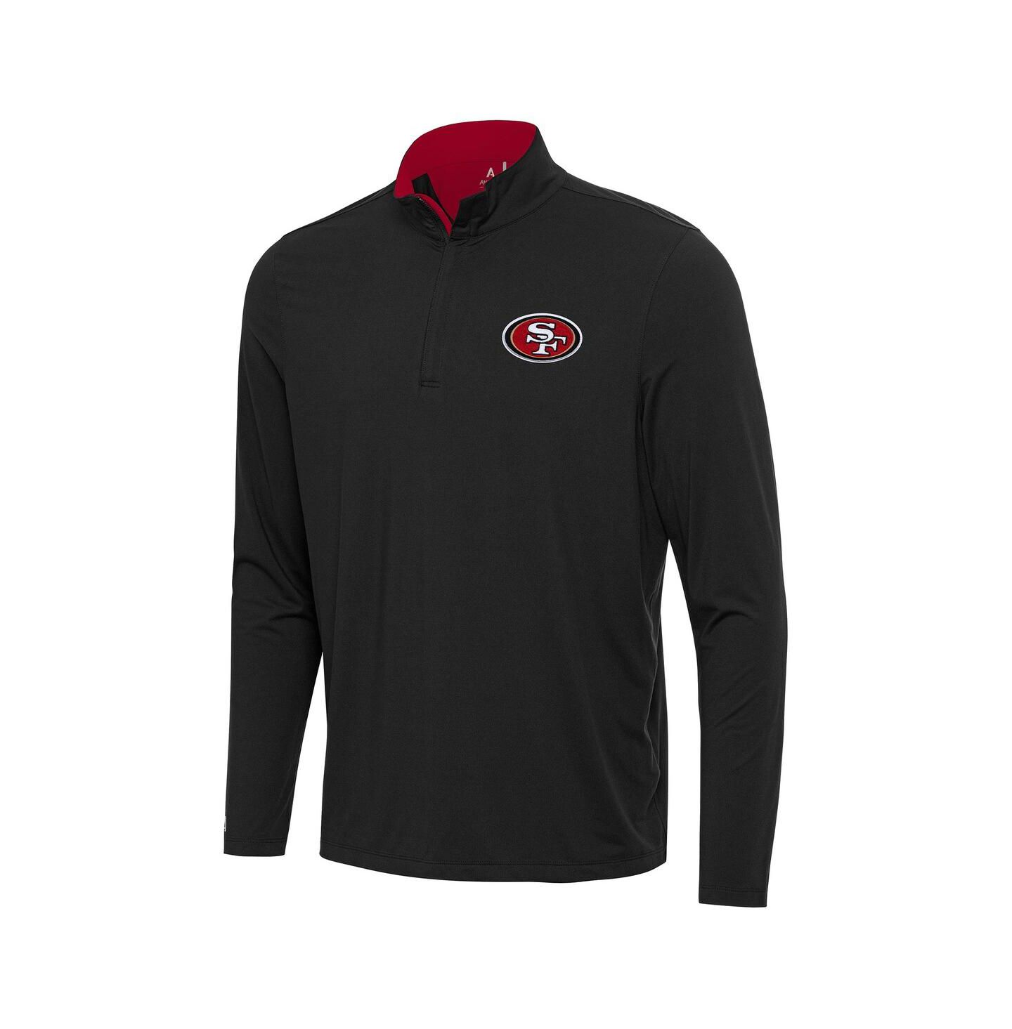 Мужской свитшот Antigua San Francisco 49ers Content на молнии 1/4, Black/Scarlet — фото 1