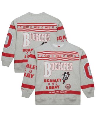 Mitchell & Ness - Men's Gray Ohio State Buckeyes All Over Print Sweatshirt