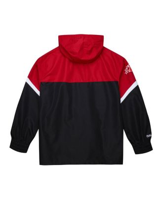 Men's Red/Black Kansas City Chiefs Tie Breaker Vintage Logo Lightweight Anorak Half-Zip Windbreaker Jacket