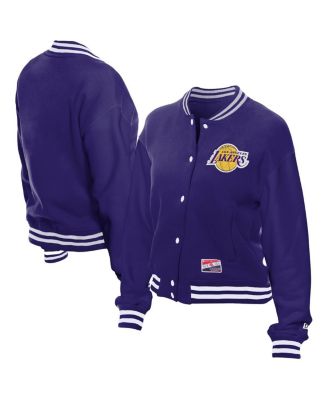 New Era - Women's Purple Los Angeles Lakers Throwback Full-Snap Jacket