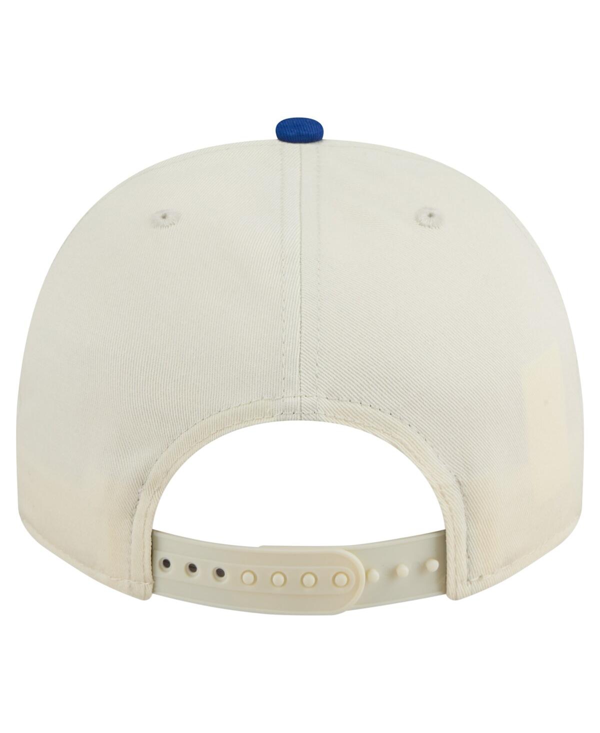 New Era Men's Cream/royal Kansas Jayhawks Vintage Chainstitch 9fifty A-frame Snapback Hat In Blue